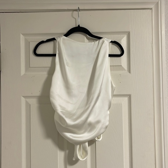 White Crop Top with a Tied Back - Picture 1 of 2